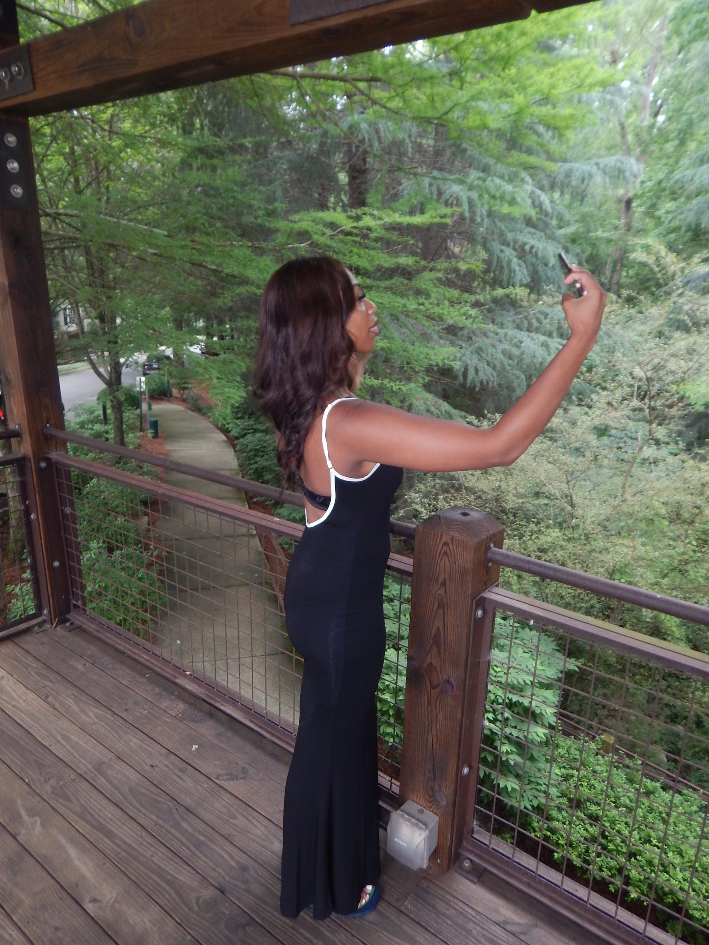 Contrast Maxi Dress - Black