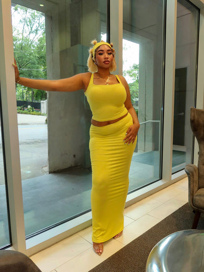 Golden Mango Maxi Skirt Set