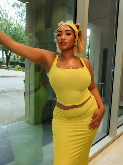 Golden Mango Maxi Skirt Set