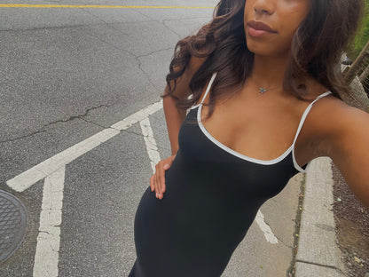 Contrast Maxi Dress - Black